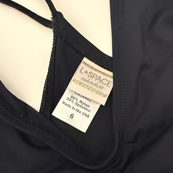 L*Space Cream and Black One Piece Swimsuit with V-Neck - Picture 6 of 8